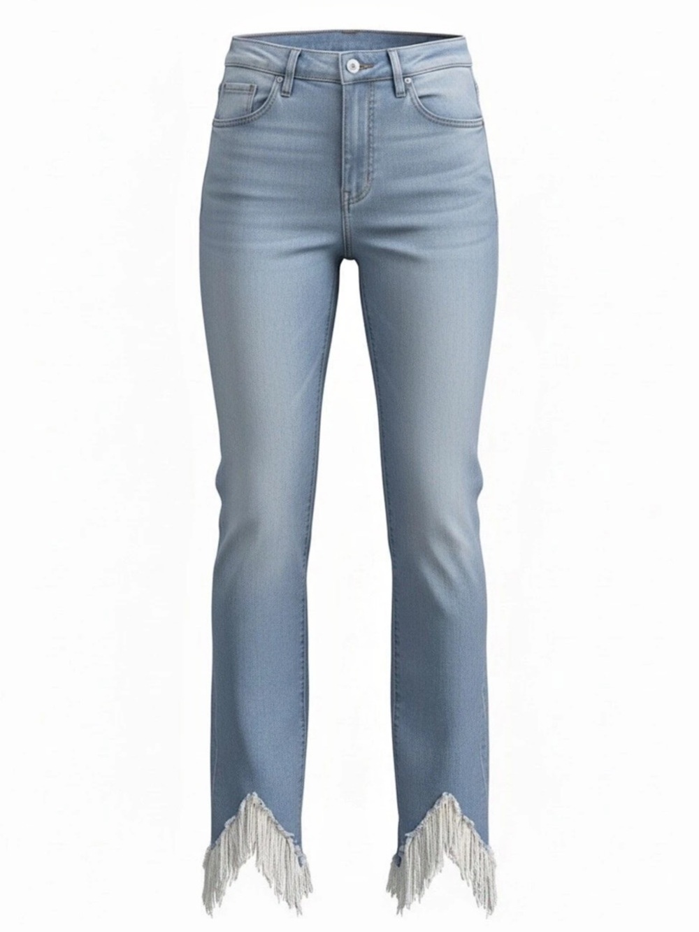 Women's Frayed Hem Skinny Jeans in Blue Like New